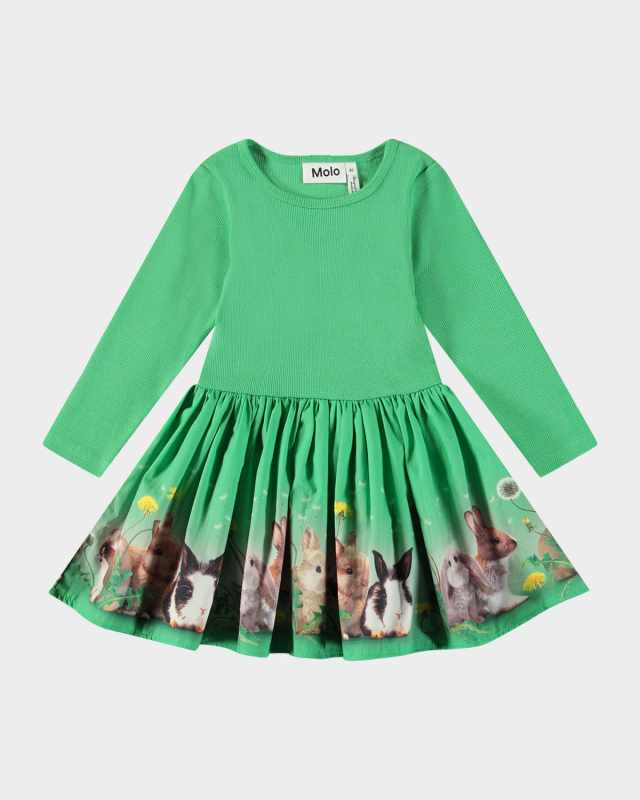 Girl's Candi Printed Long-Sleeve Dress, Size 6M-18M